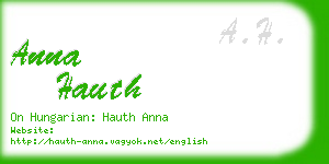 anna hauth business card